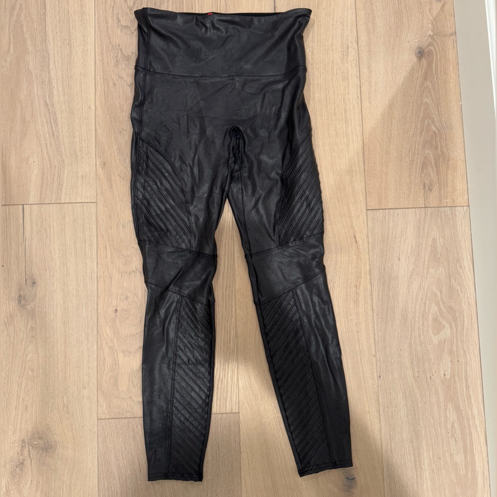 Spanx faux leather moto leggings